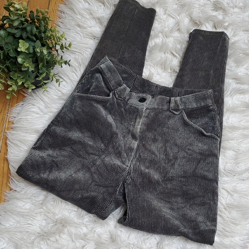 Jenne Maag Gray Corduroy Stretch Fit Pants Size S